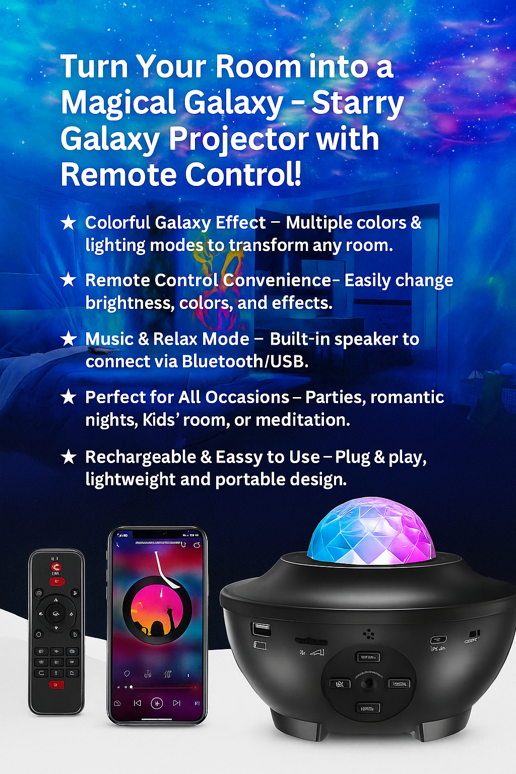Starry Galaxy Projector